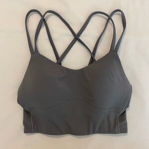 Lululemon Like a Cloud Longline Bra Light Support, Gray, Size 2, like new